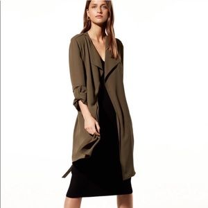 Aritzia Babaton Flowy Trench Green Size S